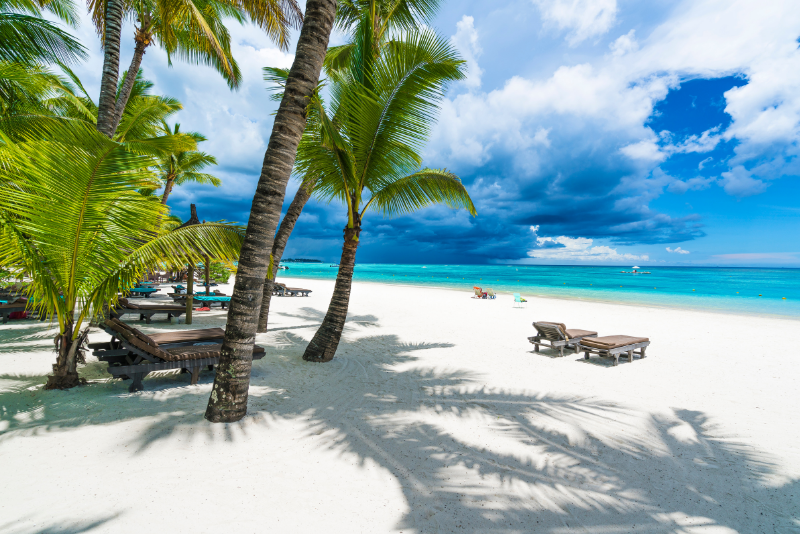 A paradise beach on the Island of Mauritius
