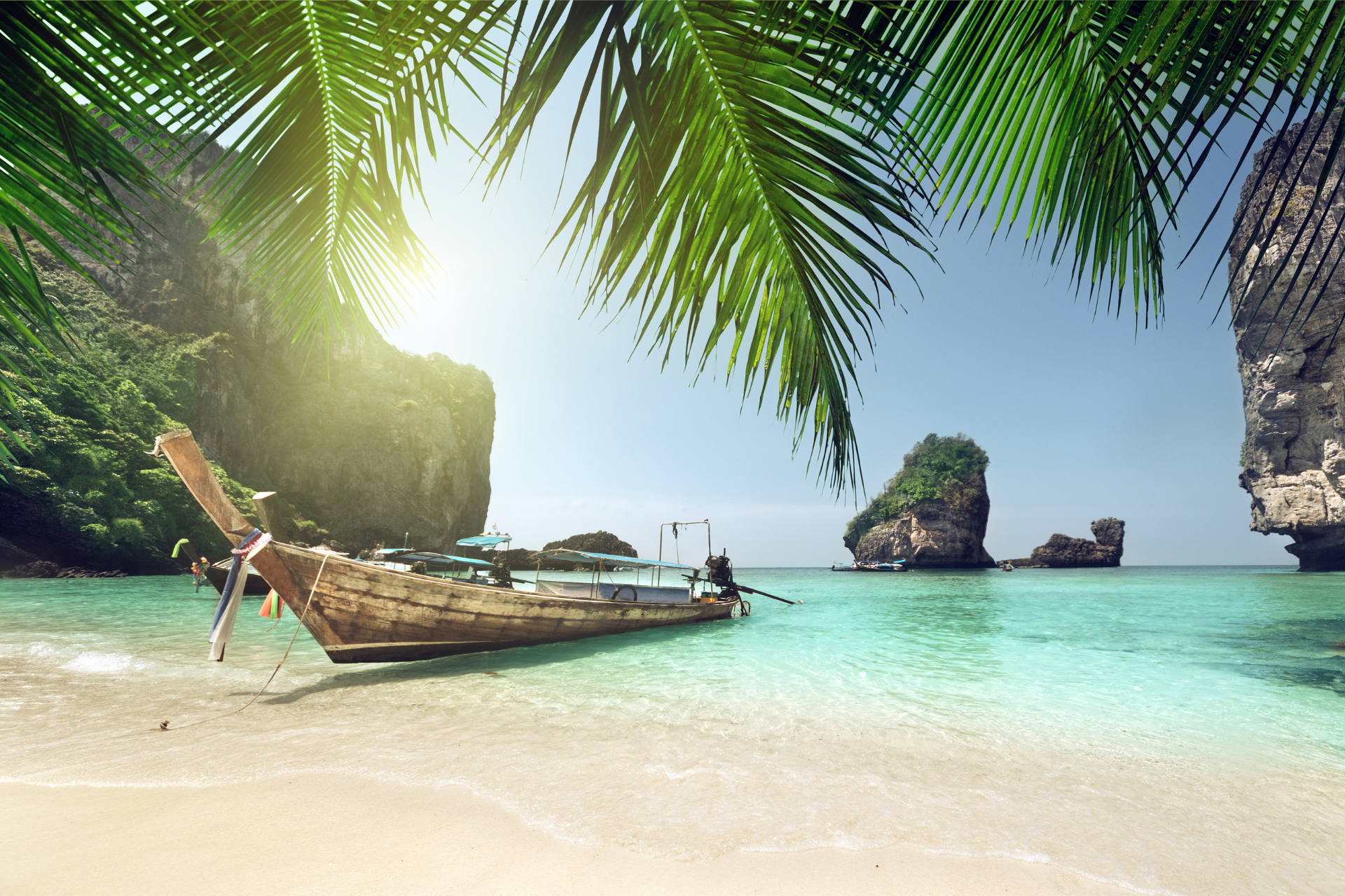 Traditional Thai boat on Phi Phi island
